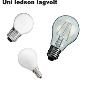LED 12 - 24 volt kerte, krone og standard